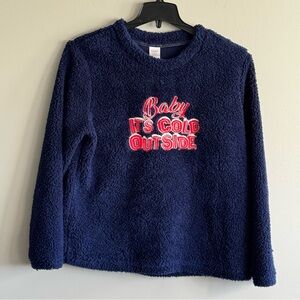 Holiday Time Blue Fleece with Red Label Baby It’s Cold Outside